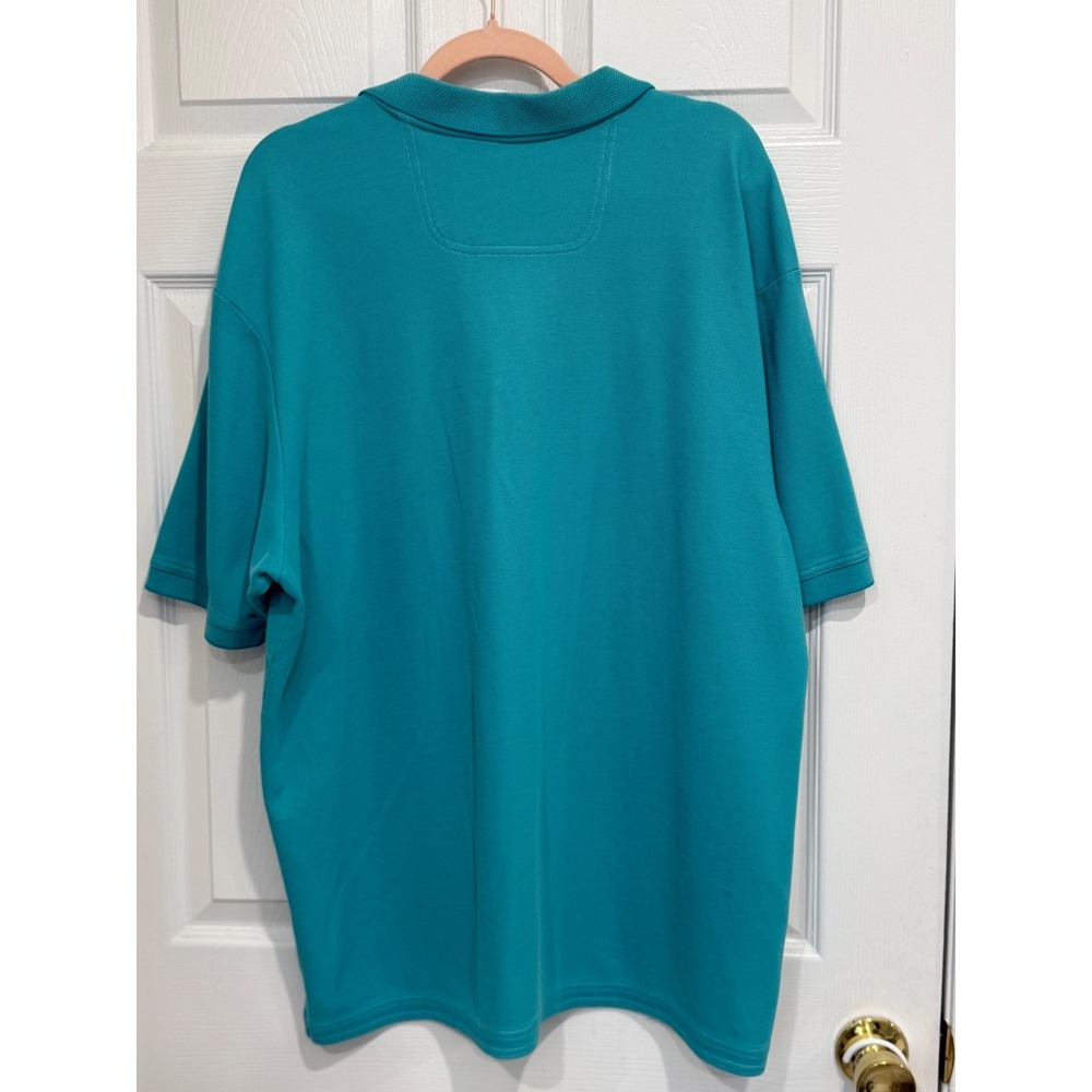 Tommy Bahama Mens 2XL Emfielder Polo Shirt Teal Blue Supima Cotton Marlin Logo - Picture 4 of 4